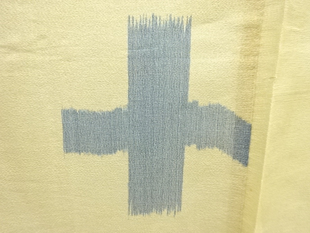 JAPANESE KIMONO / ANTIQUE SUMMER KIMONO / SILK / MEISEN / WOVEN CROSS